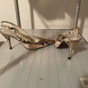 Stuart Weisman Snake Skin heels. Worn once.